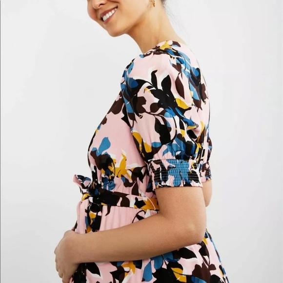 Motherhood Maternity Pink Blue Floral Maxi DressSM - Picture 3 of 5